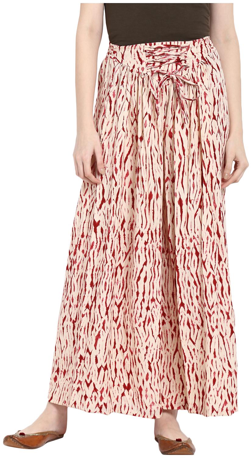 

Rama Beige Printed Flared Palazzo