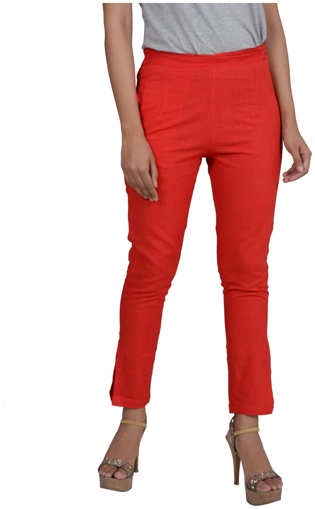 

Rama Women Red Straight fit Cigarette pants