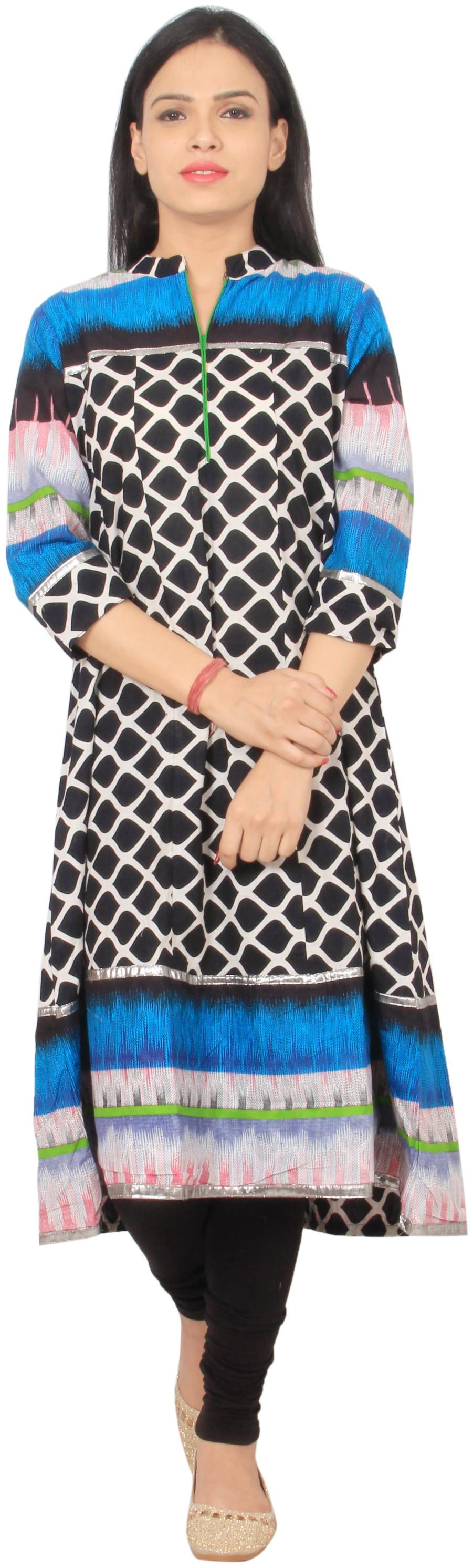 

Rama Women Black Printed Anarkali Kurta