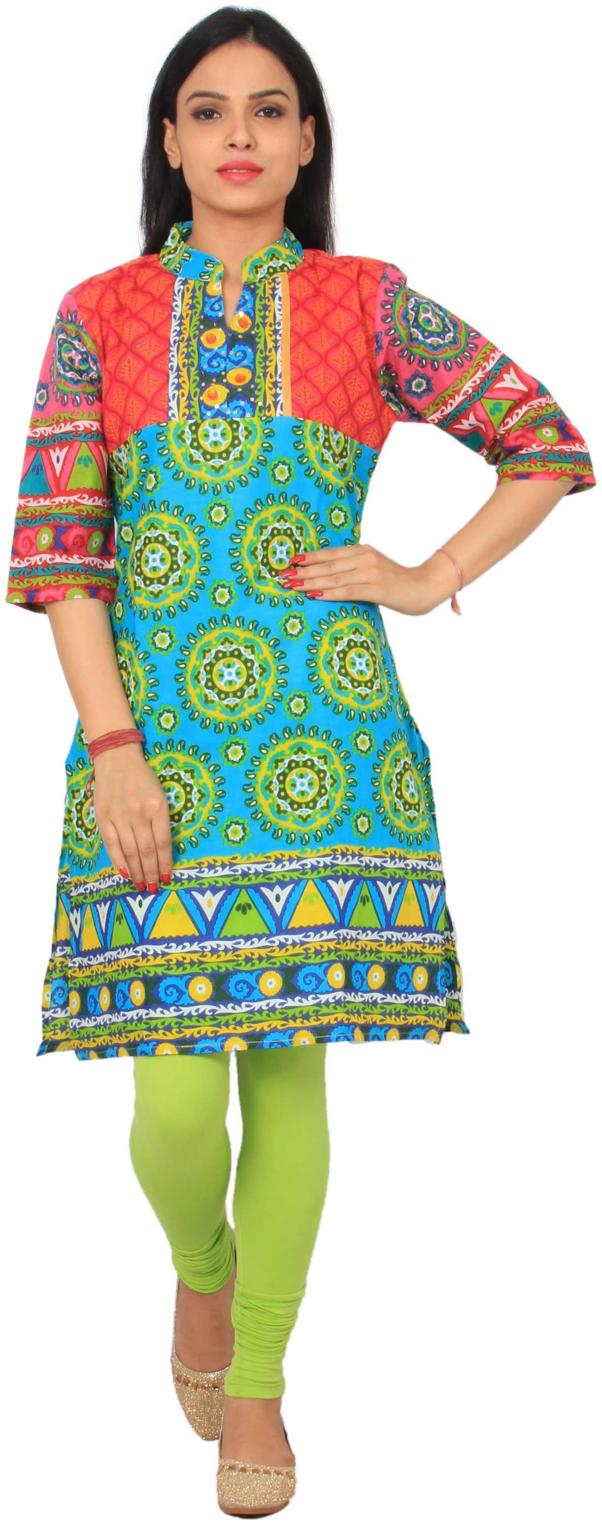 

Rama Women Green Printed Straight Kurta