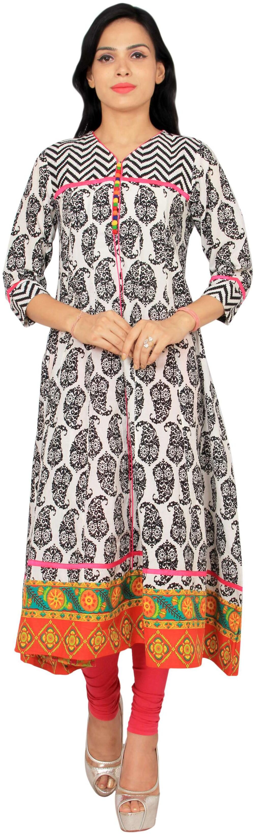 

Rama Women Black Printed Anarkali Kurta