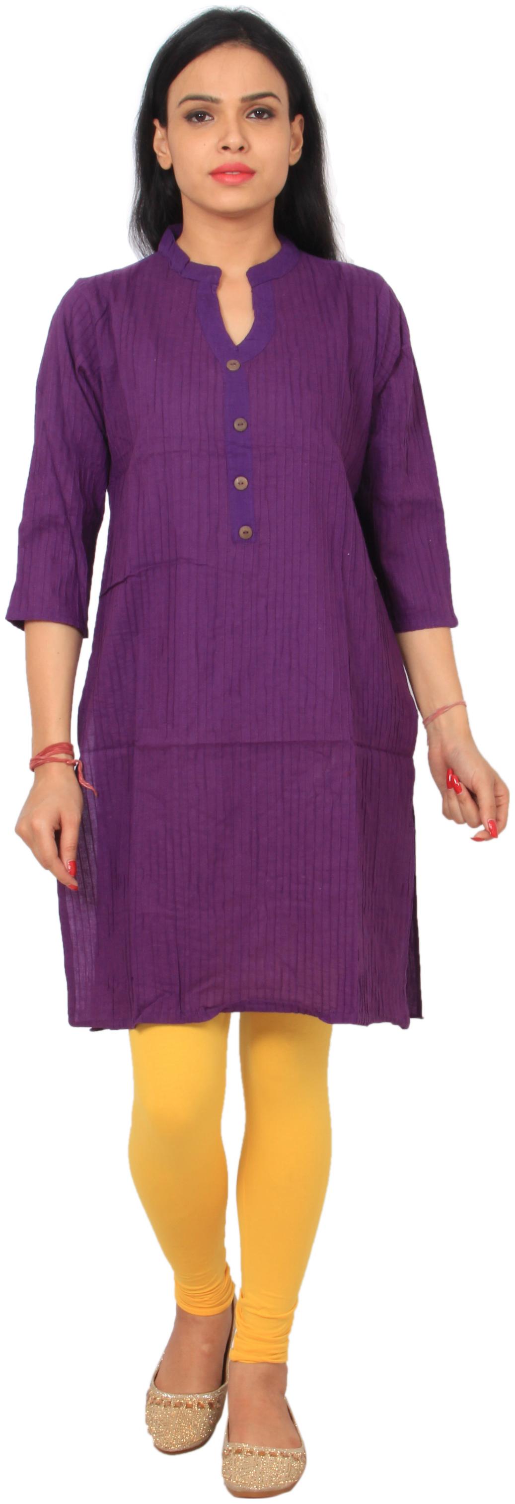 

Rama Women Purple Solid Straight Kurta