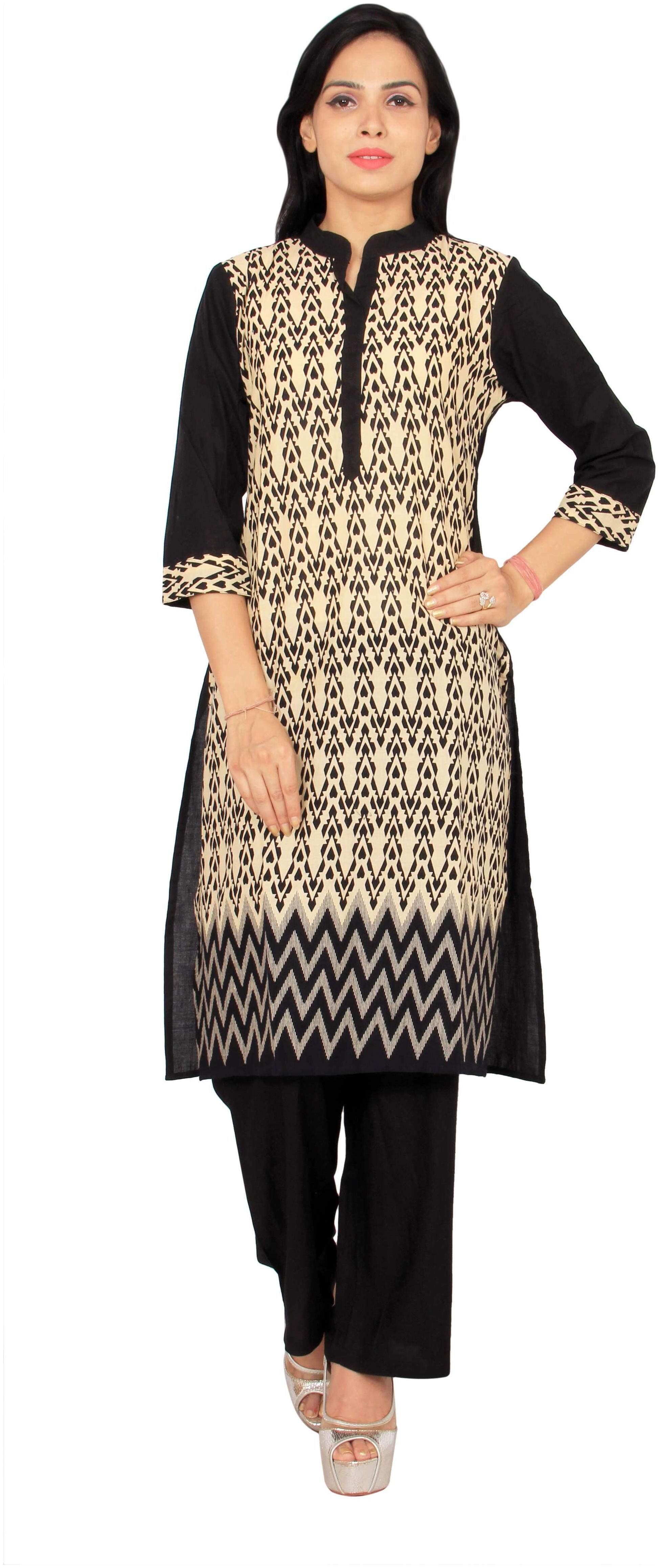

Rama Women Beige Printed Straight Kurta
