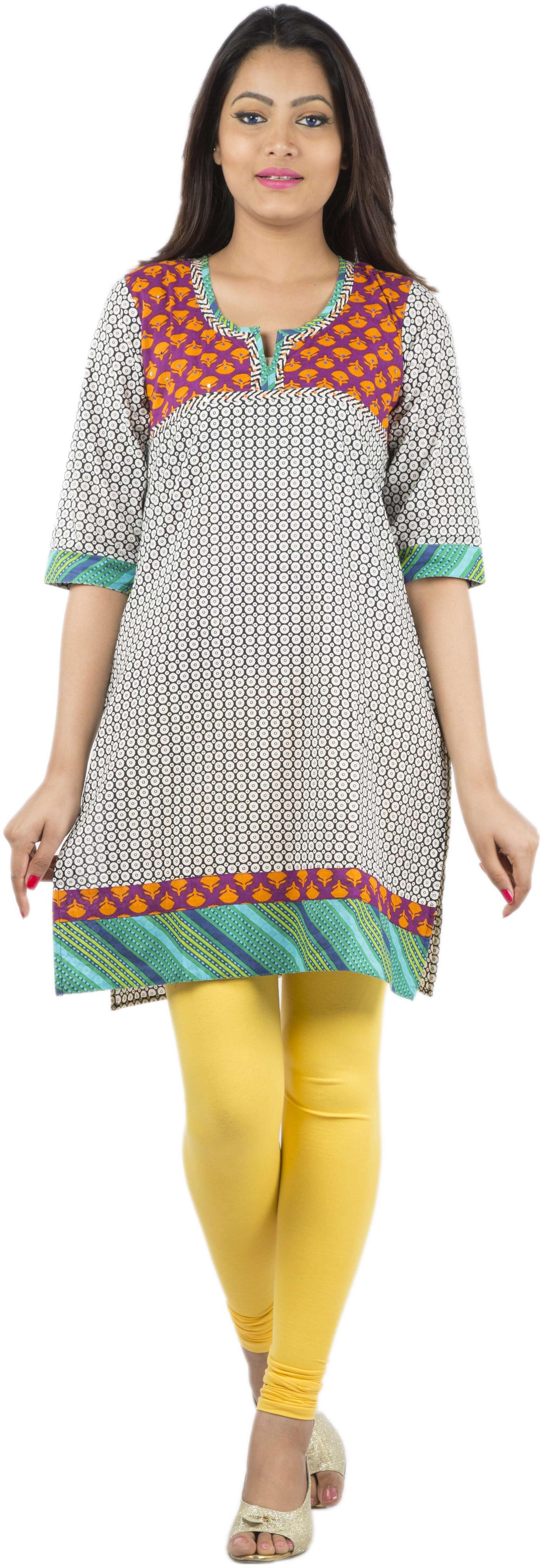 

Rama Women Black Printed Straight Kurta