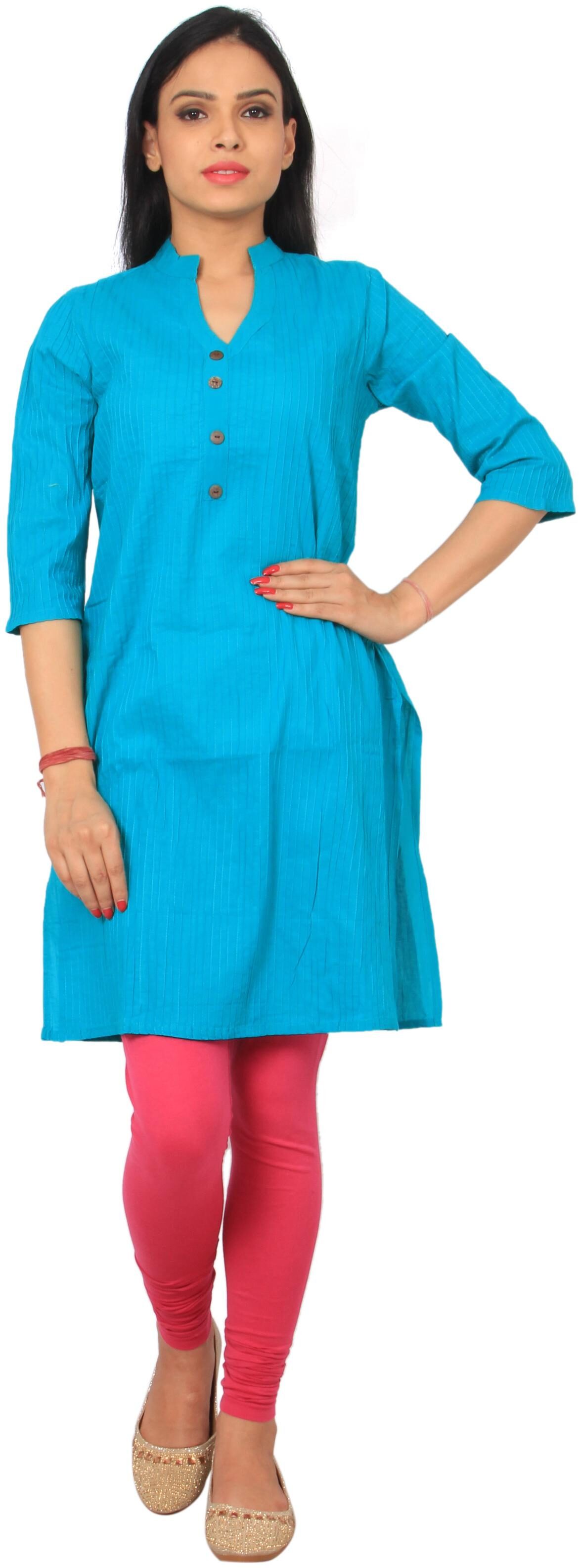 

Rama Women Turquoise Solid Straight Kurta