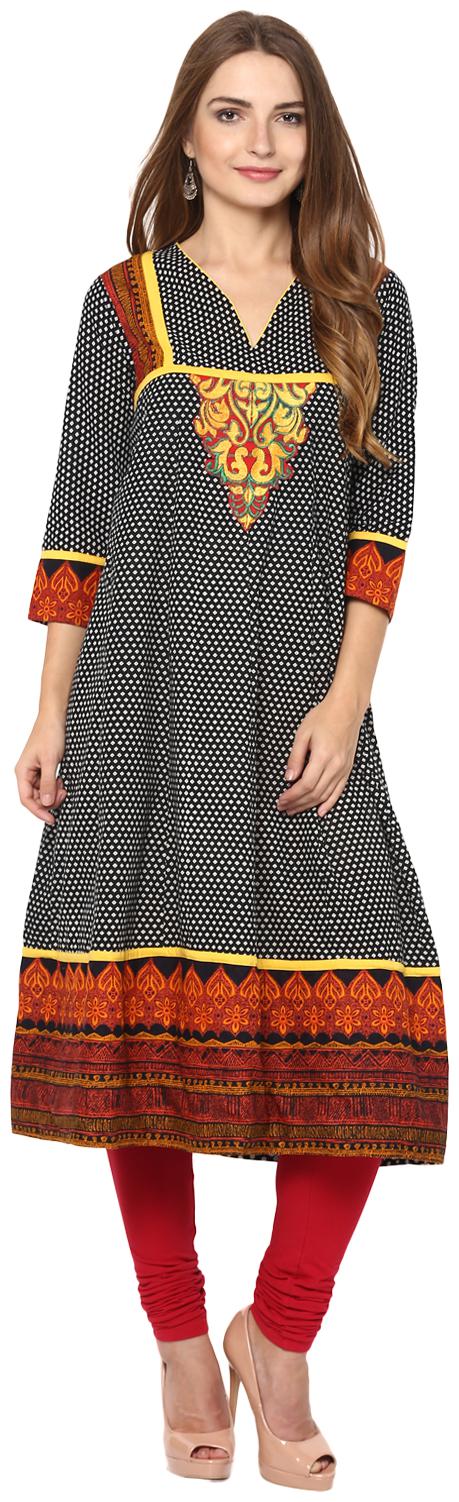 

Rama Women Black Embroidered Anarkali Kurta