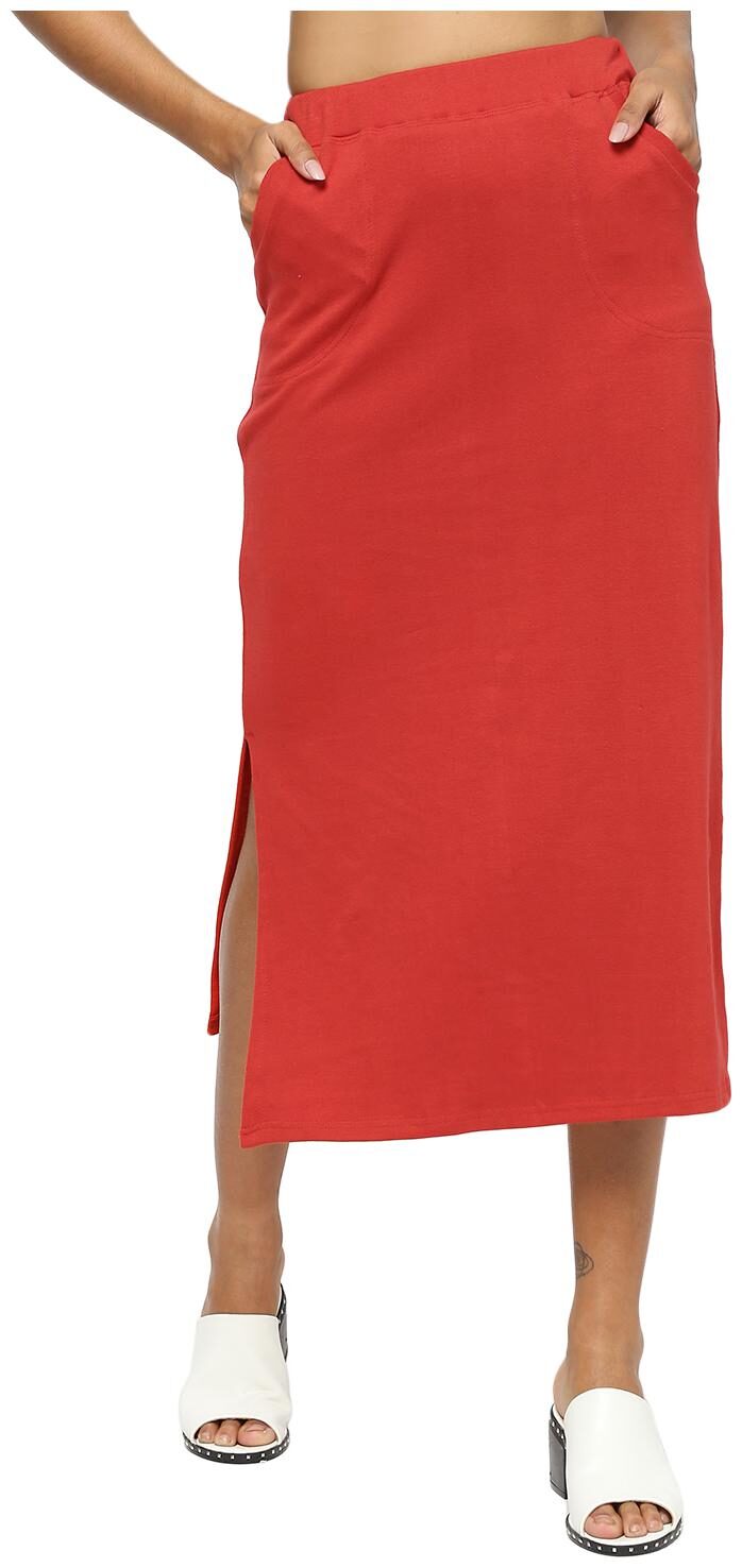 

Rane Solid Pencil skirt Maxi Skirt - Red
