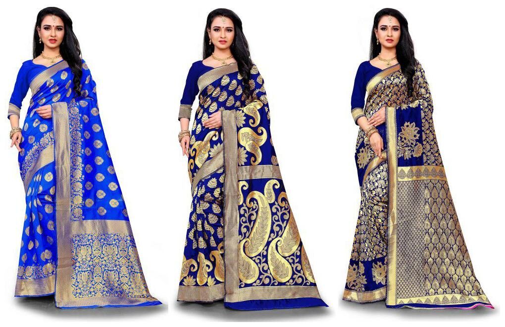 

RANGKRUTI Women Jacquard Woven Multi Regular Saree With Blouse