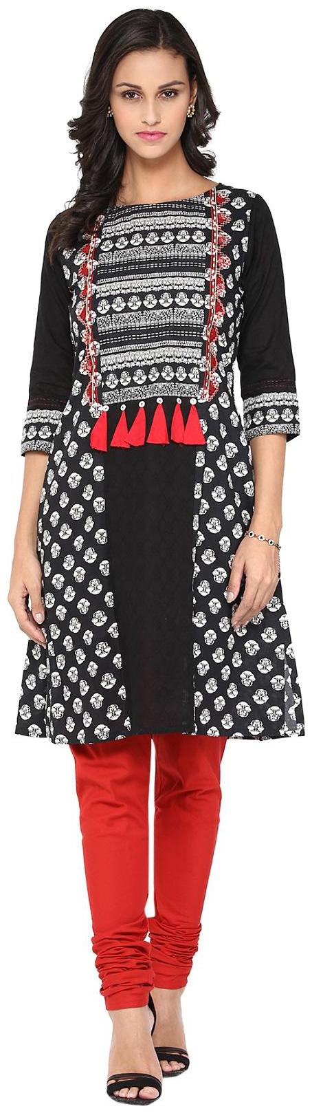 

Rangmanch By Pantaloons Women s Black Kurta
