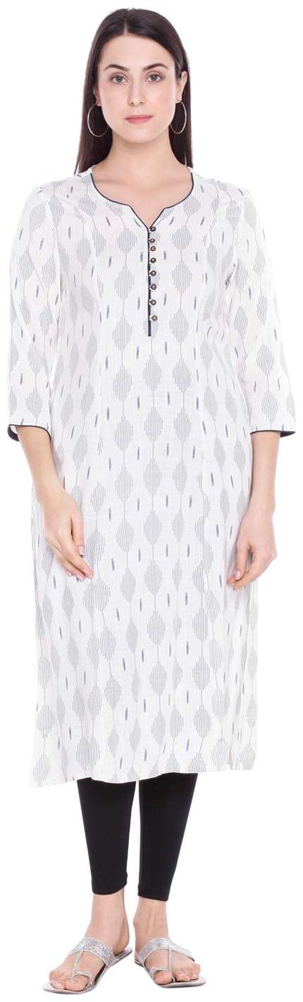 

Rangmanch By Pantaloons Women Blue Printed Straight Kurta