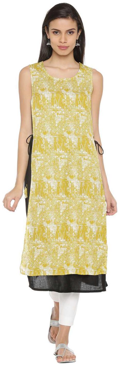 

Rangmanch By Pantaloons Women Green Printed Straight Kurta
