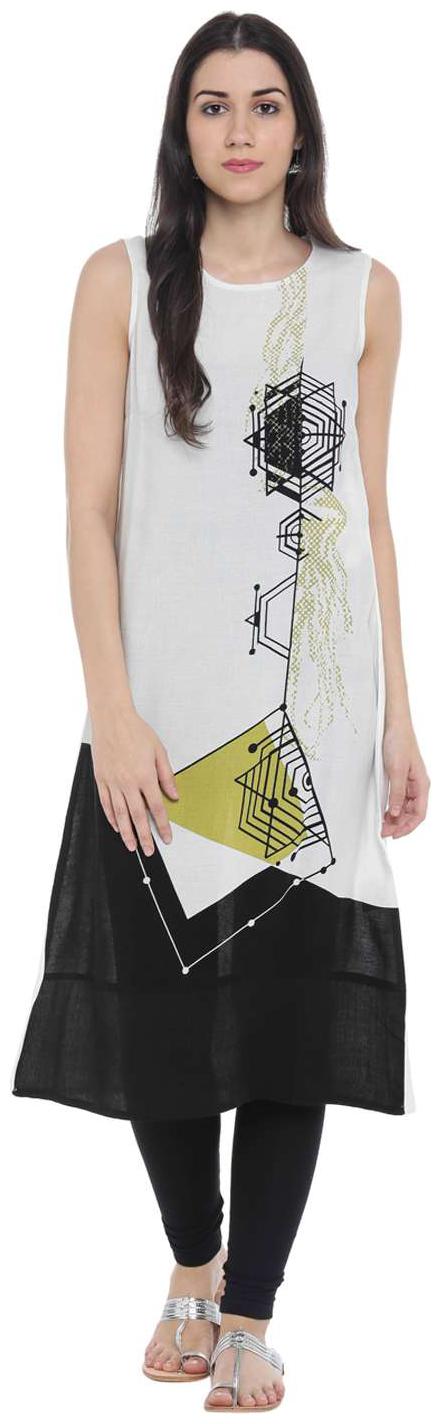 

Rangmanch By Pantaloons Women Green Printed Straight Kurta