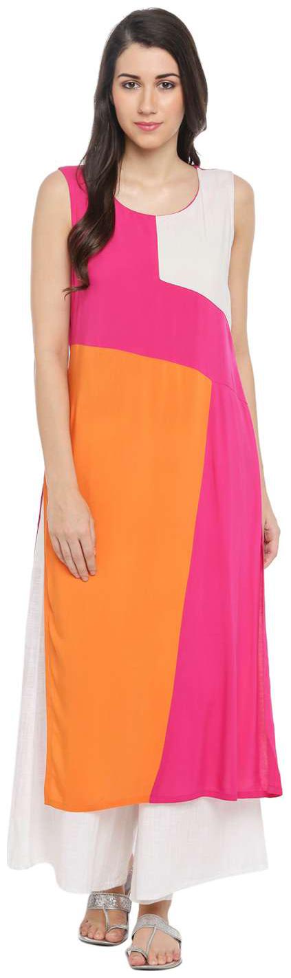 

Rangmanch By Pantaloons Women Multi Solid Straight Kurta