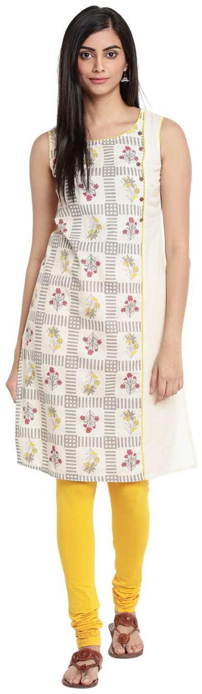 

Rangmanch By Pantaloons Women White Printed Straight Kurta