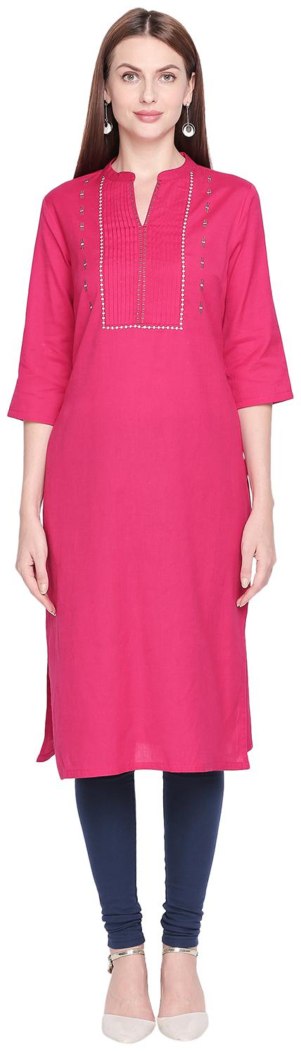 

Rangmanch By Pantaloons Women Purple Solid Straight Kurta