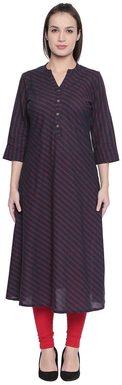 

Rangmanch By Pantaloons Women Cotton A line Kurta - Blue