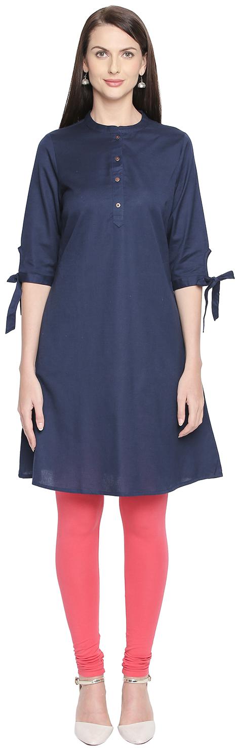 

Rangmanch By Pantaloons Women Blue Solid Straight Kurta