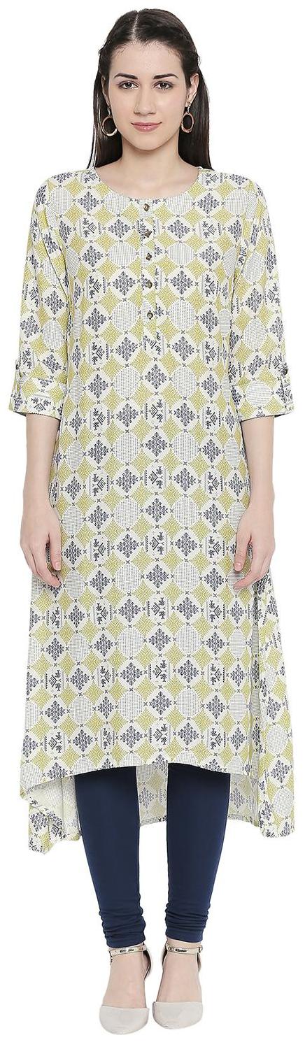 

Rangmanch By Pantaloons Women Green Printed Straight Kurta