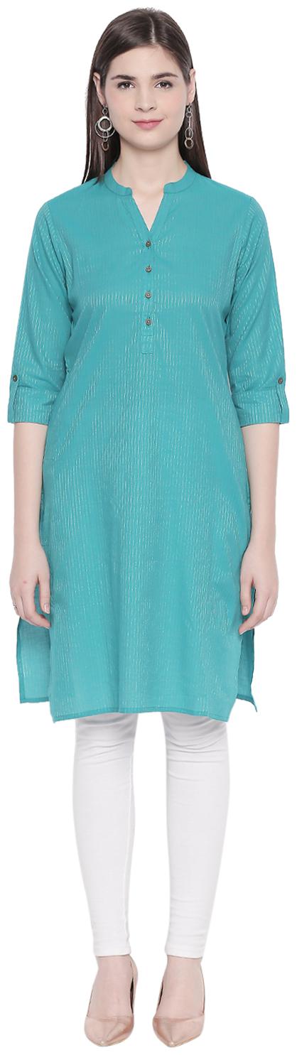 

Rangmanch By Pantaloons Women Blue Striped Regular Kurta