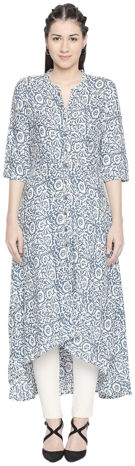 

Rangmanch By Pantaloons Women Blue Solid Layered Kurta