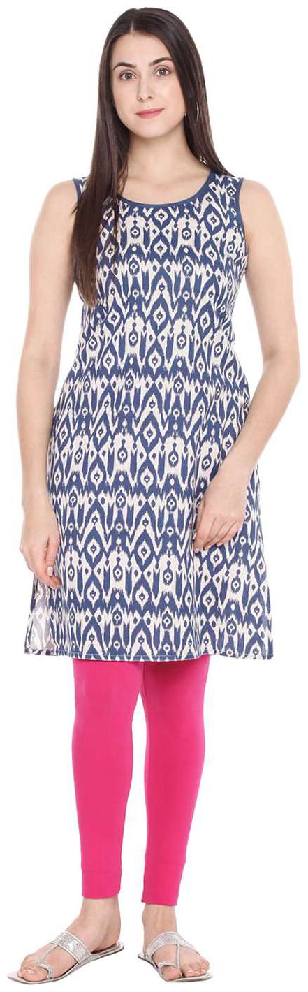 

Rangmanch By Pantaloons Women Blue Printed Straight Kurta