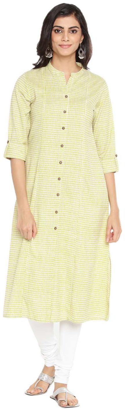 

Rangmanch By Pantaloons Women Green Printed Straight Kurta