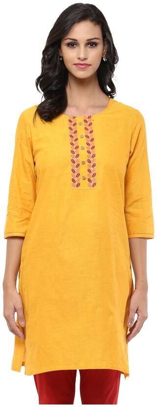 Buy Rangmanch By Pantaloons Women's Yellow Kurta Online ...
