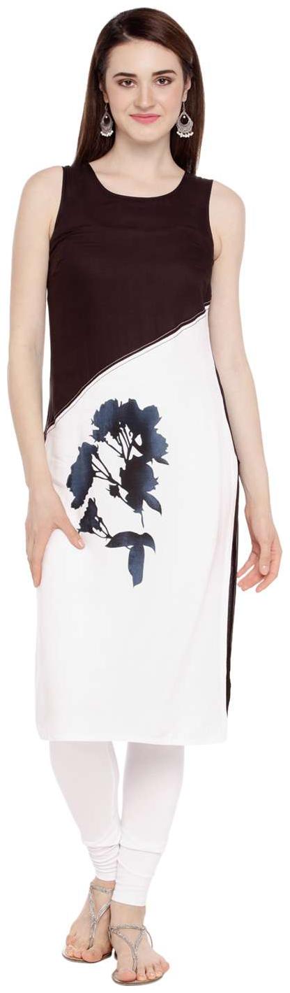 

Rangmanch By Pantaloons Women Black Printed Straight Kurta