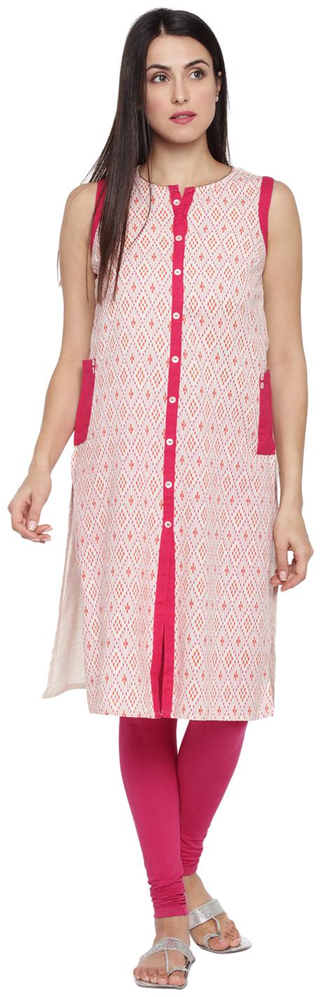 

Rangmanch By Pantaloons Women Pink Printed Straight Kurta