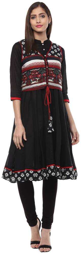 Rangmanch By Pantaloons Women Black Solid Anarkali Kurta
