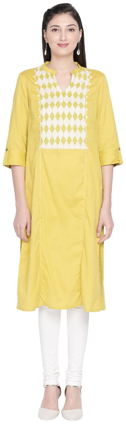 

Rangmanch By Pantaloons Women Green Printed Straight Kurta