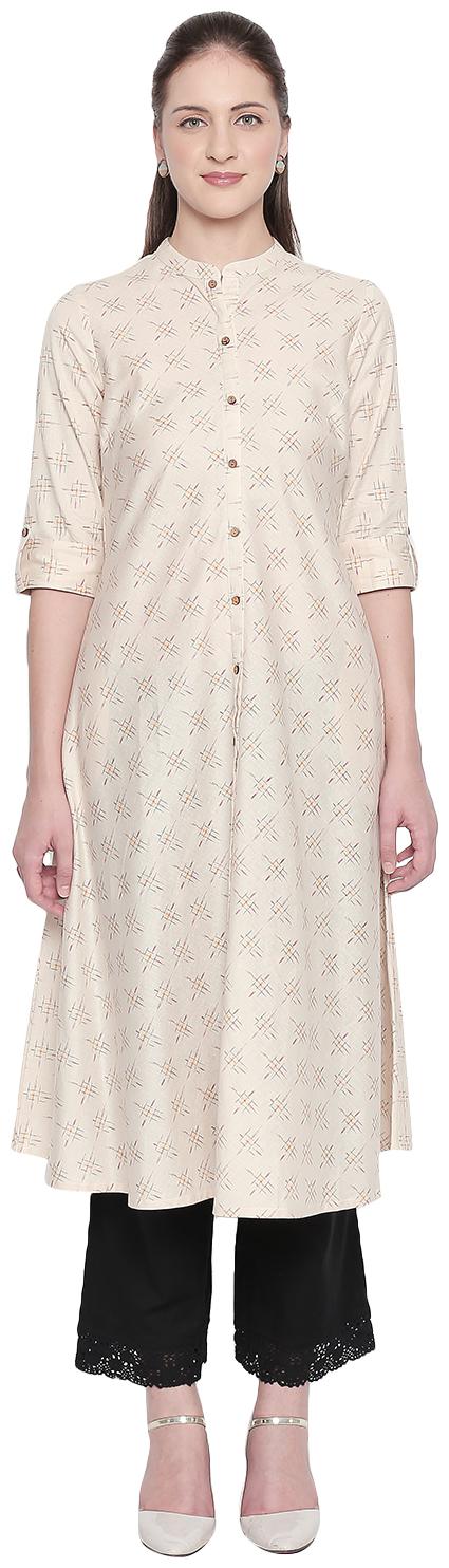 

Rangmanch By Pantaloons Women White Printed Straight Kurta
