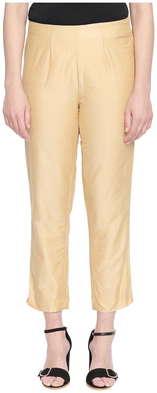 

Rangmanch By Pantaloons Women Gold Regular fit Regular pants