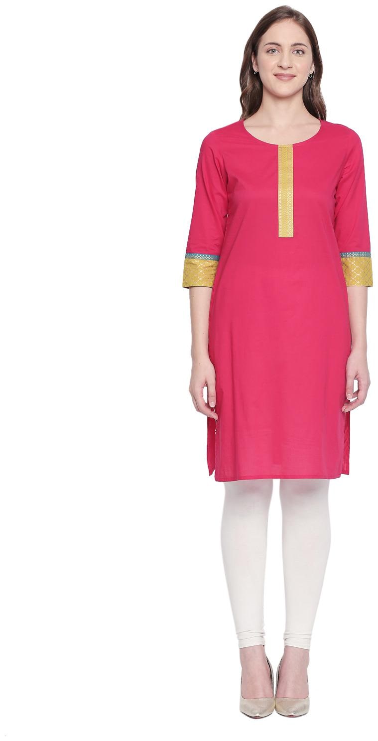 

Rangmanch By Pantaloons Women Pink Printed Straight Kurta