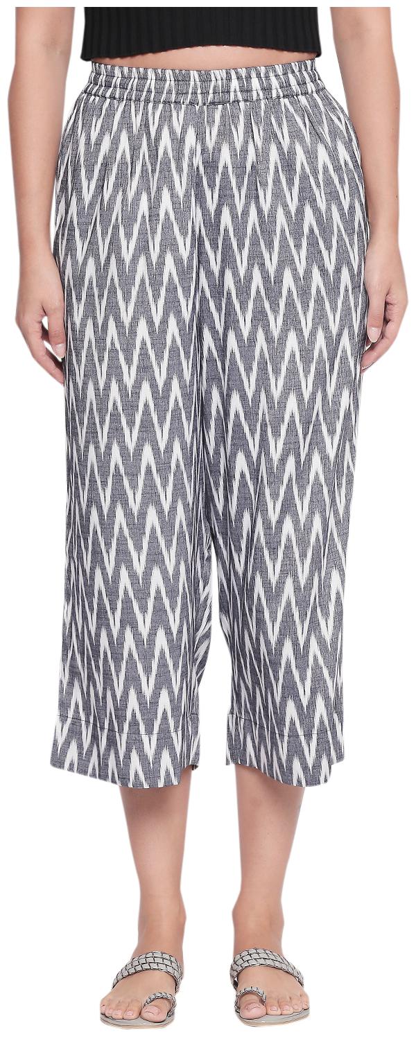 

Rangmanch By Pantaloons Grey Geometric Wide Leg Palazzo