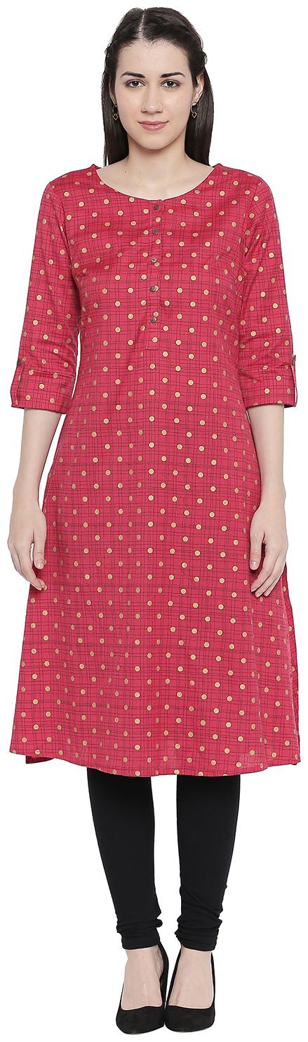 

Rangmanch By Pantaloons Women Pink Printed Straight Kurta