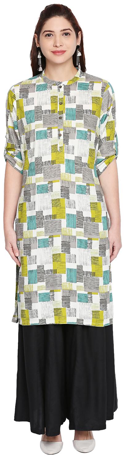 

Rangmanch By Pantaloons Women Multi Geometric Straight Kurta