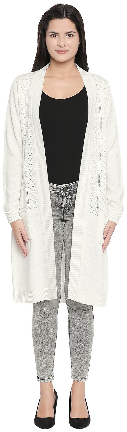 

Rangmanch By Pantaloons Women Self Design Cape Jacket - White
