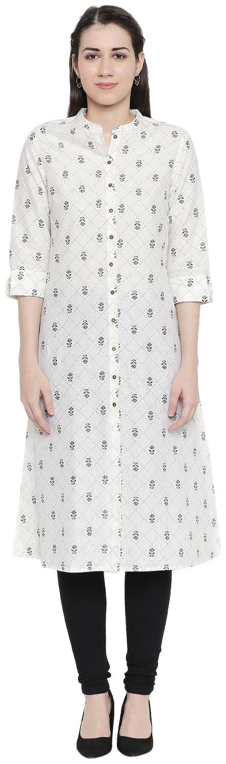 

Rangmanch By Pantaloons Women White Printed Straight Kurta