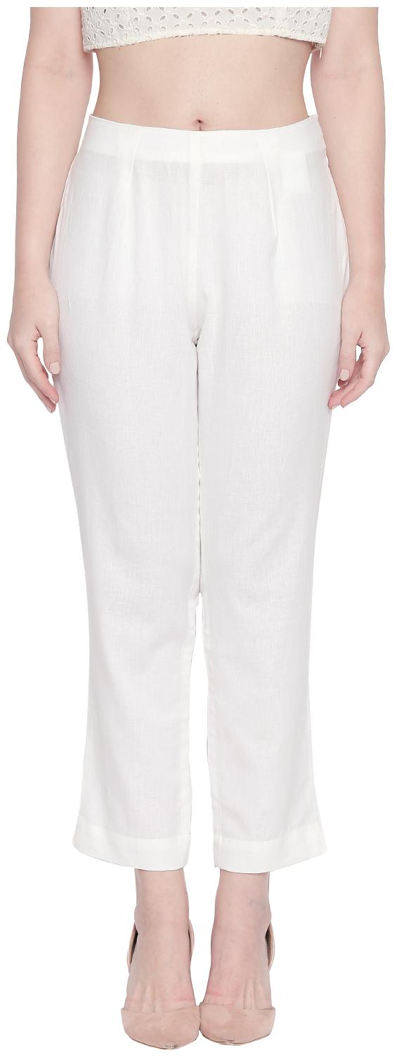 

Rangmanch By Pantaloons Women White Regular fit Regular pants