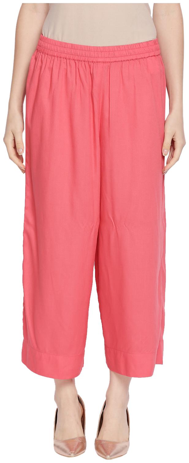 

Rangmanch By Pantaloons Pink Solid Wide Leg Palazzo
