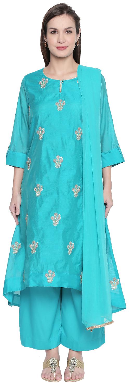 

Rangmanch By Pantaloons Polyester Festival Kurta Palazzo Blue