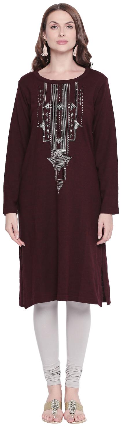 

Rangmanch By Pantaloons Women Brown Printed Straight Kurta