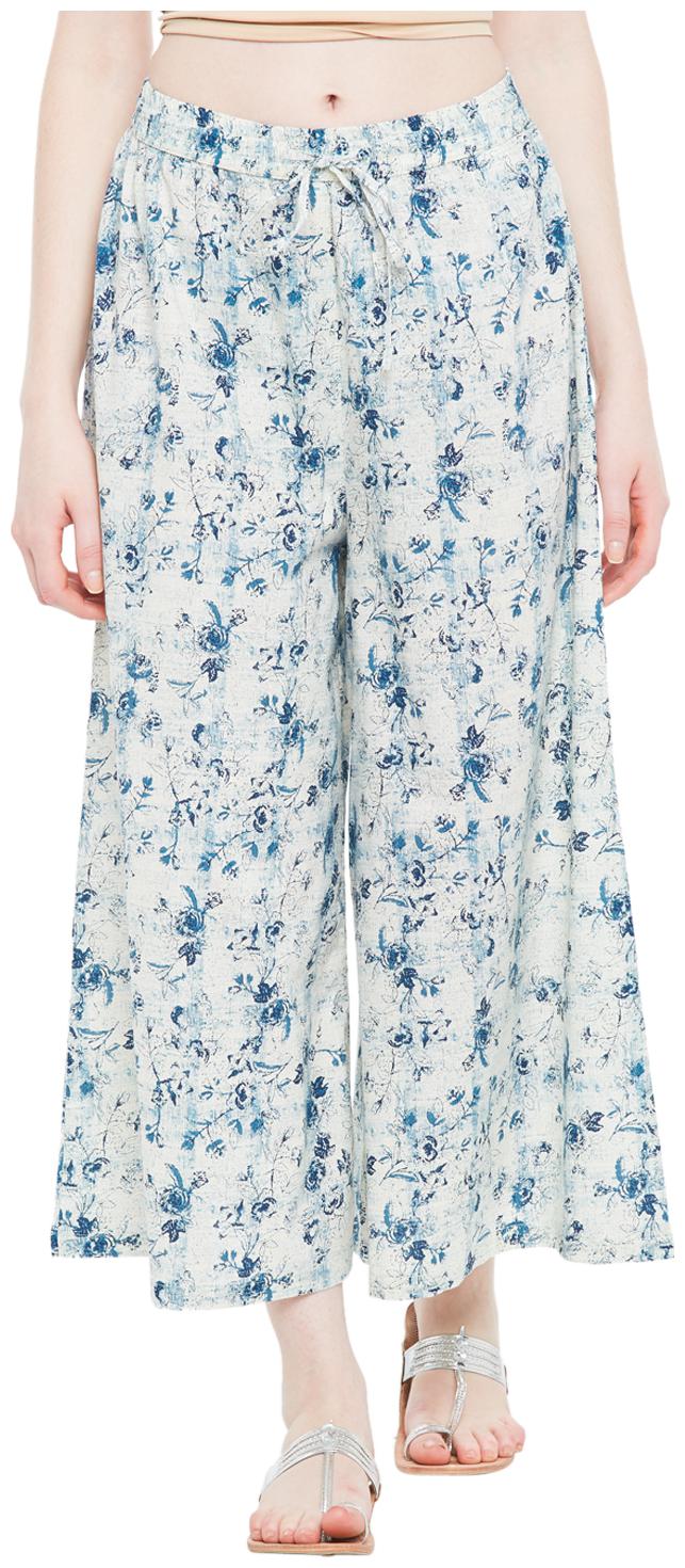 

Rangmanch By Pantaloons Blue Floral Straight Palazzo