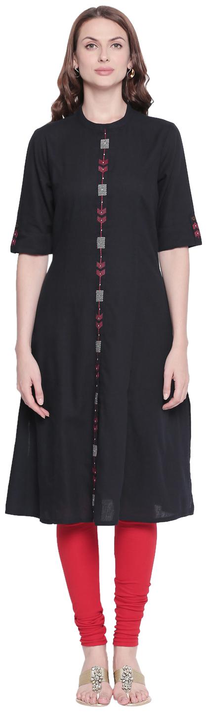 

Rangmanch by Pantaloons Women Kurta Black