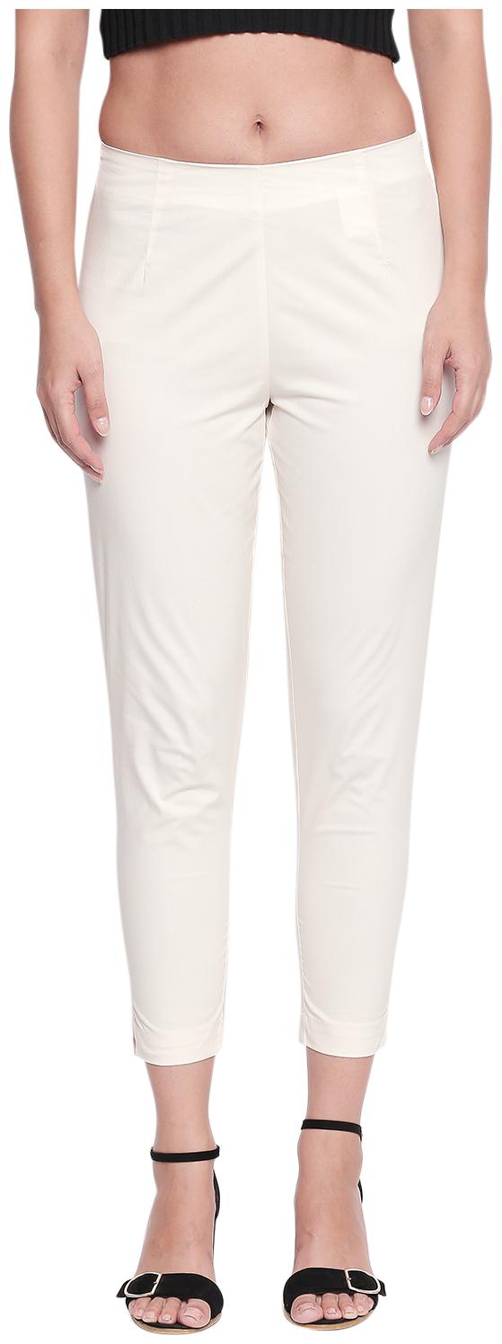 

Rangmanch By Pantaloons Women White Slim fit Regular pants