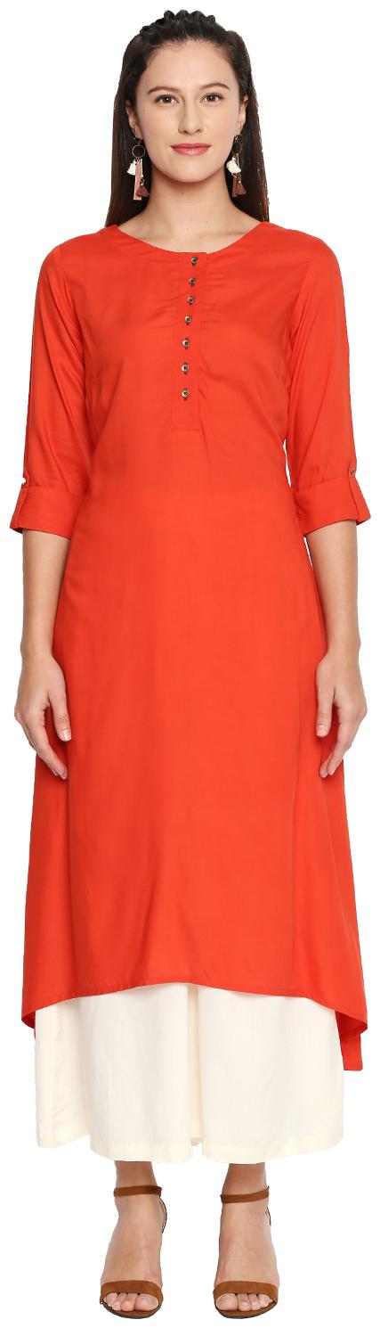 

Rangmanch By Pantaloons Women Orange Solid Layered Kurta