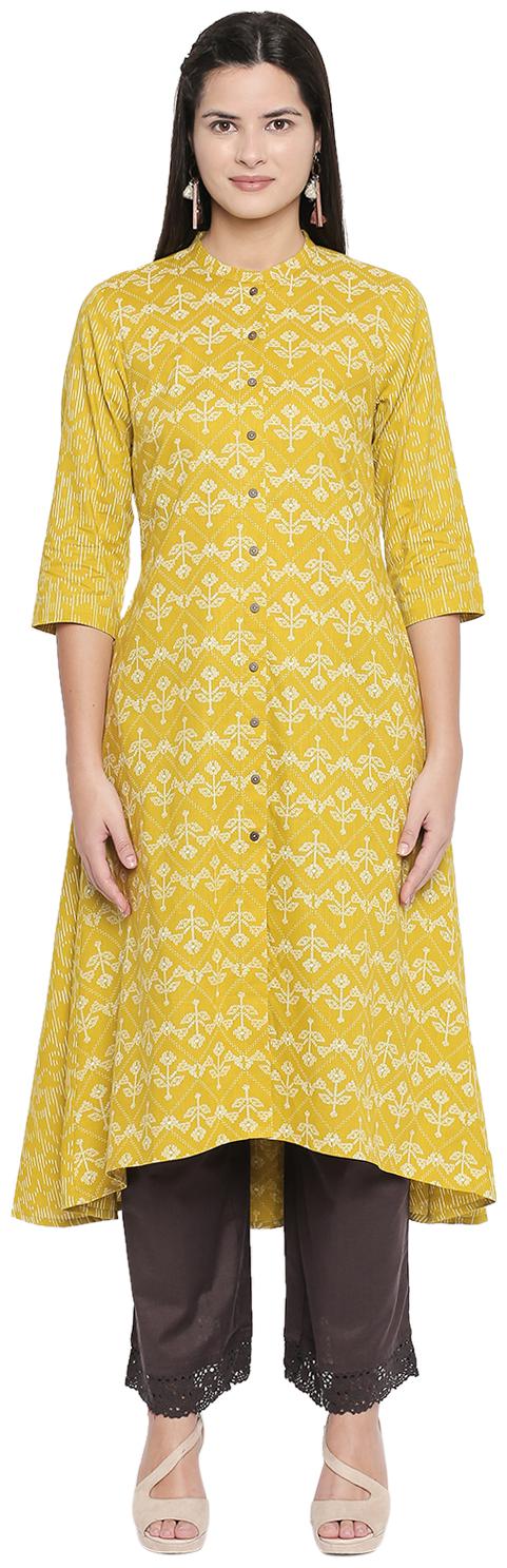 

Rangmanch By Pantaloons Women Green Printed Straight Kurta