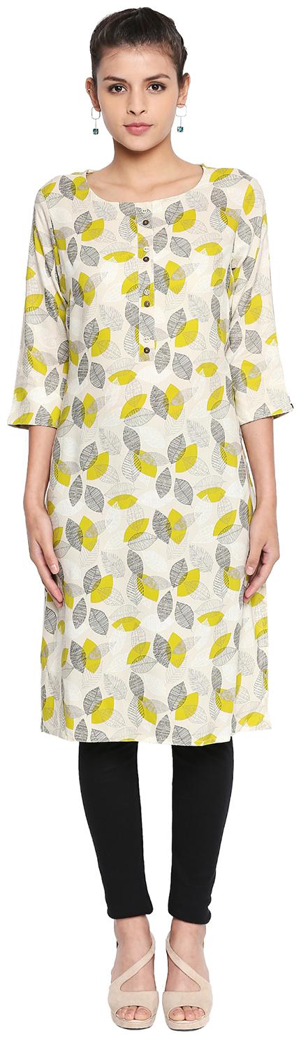 

Rangmanch By Pantaloons Women Grey Printed Straight Kurta