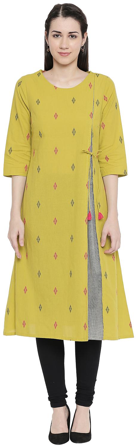 

Rangmanch By Pantaloons Women Green Solid Layered Kurta